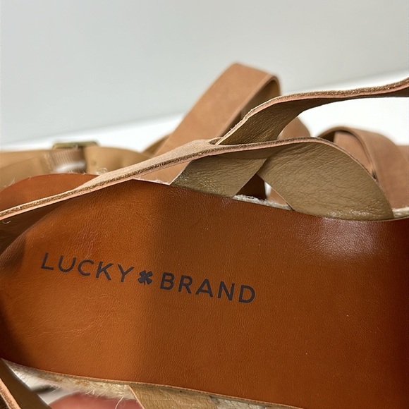 Lucky Brand Jokepa Brown Platform Wedge Espadrille Sandals Size 10 - Picture 10 of 16